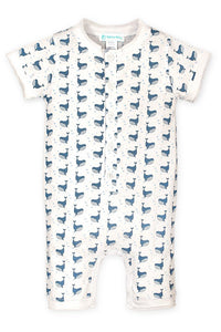 Henley Romper with Whales