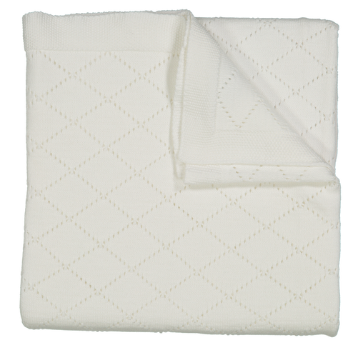 White Diamond Pointelle Knit Blanket