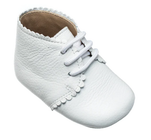 White Scalloped Bootie Baby