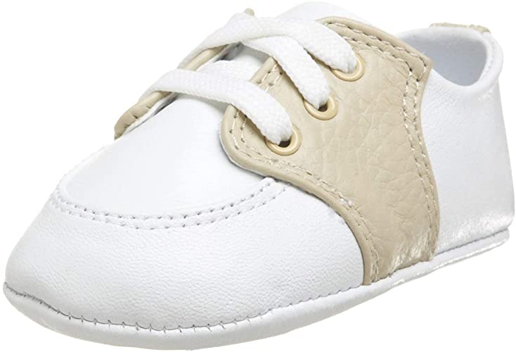 Conner White & Tan Infant Soft Sole Oxfords