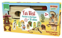 Load image into Gallery viewer, Far West Wooden Rubber Band Gun With Targets
