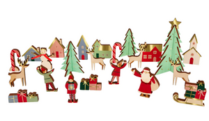 Festive Village Wooden Advent Calendar