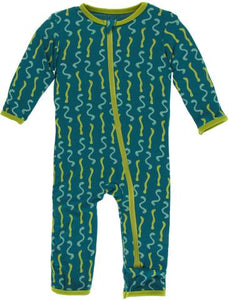 Worms Print Coverall with Zipper
